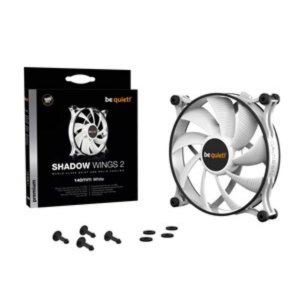 BEQUIET FAN SHADOW WINGS 2 WHITE 140MM BL090, 3 PIN, 900RPM, 49,8CFM/85M3/H, 14,7 dB, Lifespan 80000h, WHITE, 3YW.