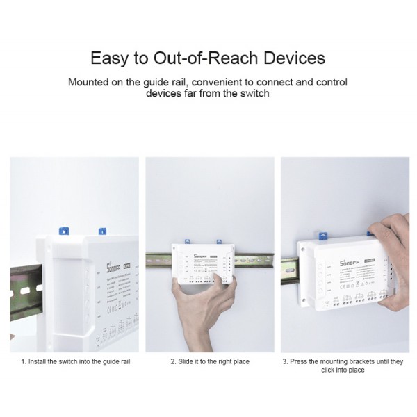 SONOFF Smart Διακόπτης 4CH PRO R3, 4 θέσεων, 40A, RF control, λευκός