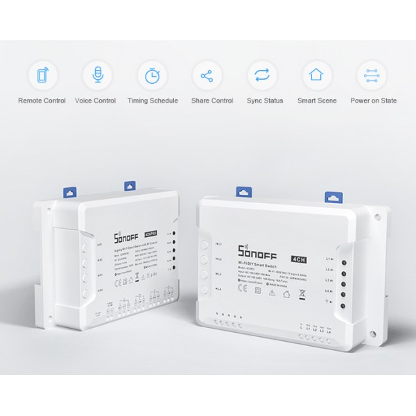 SONOFF Smart Διακόπτης 4CH PRO R3, 4 θέσεων, 40A, RF control, λευκός