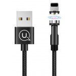 USAMS Καλώδιο USB σε lightning U59, μαγνητικό, περιστρεφόμενο, 1m, μαύρο