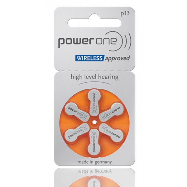 POWER ONE μπαταρίες ακουστικών βαρηκοΐας P13, mercury free, 1.45V, 6τμχ