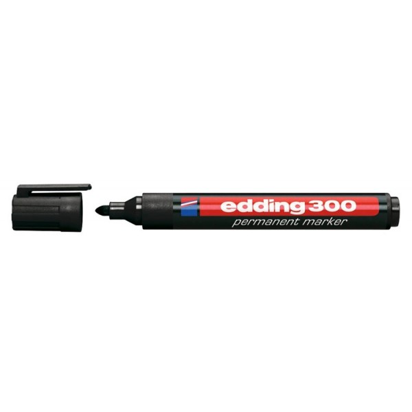 EDDING ανεξίτηλος μαρκαδόρος 300, 1.5-3mm, επαναγεμιζόμενος, μαύρος