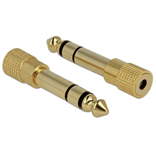 DELOCK Αντάπτορας Stereo από 6.3mm σε jack 3.5m, Metal, Gold