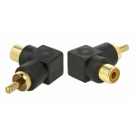 DELOCK Adapter RCA male σε RCA female 66168, γωνιακός, μαύρος