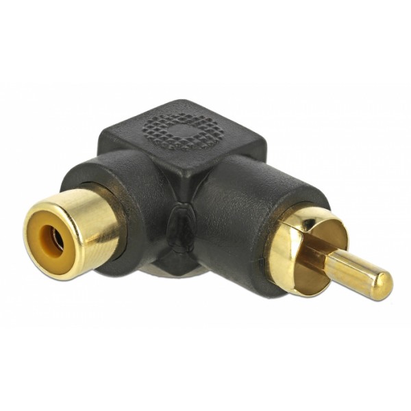 DELOCK Adapter RCA male σε RCA female 66168, γωνιακός, μαύρος