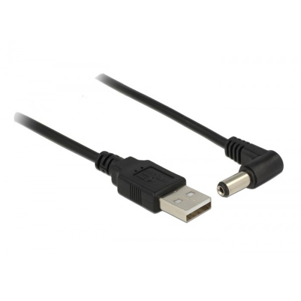 DELOCK Καλώδιο από USB σε DC 5.5 x 2.1mm, γωνιακό, 1.5m