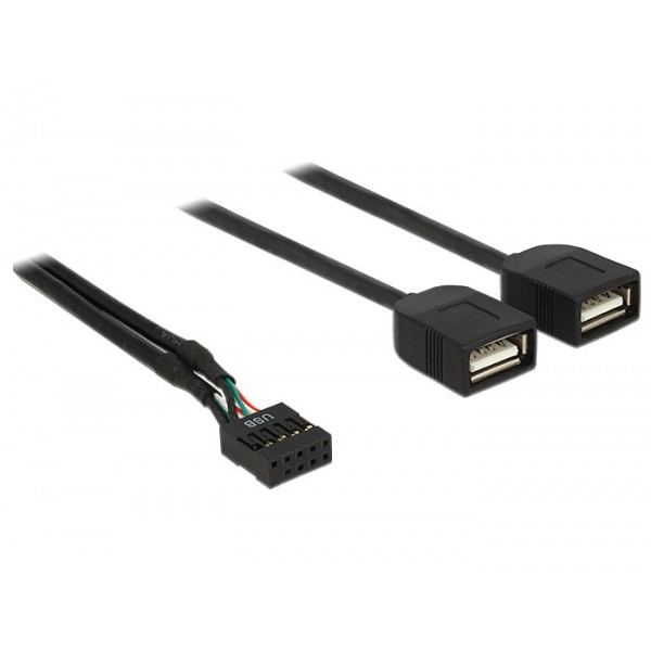 DELOCK USB Καλώδιο από USB-A interface σε 2x USB Type-A female, 0.4m