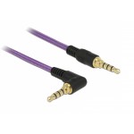 DELOCK καλώδιο Jack stereo σε Jack stereo 4pin 3.5mm, 90°, μωβ, 1m