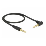 DELOCK καλώδιο Jack stereo σε Jack stereo 4pin 3.5mm, 90°, μαύρο, 3m