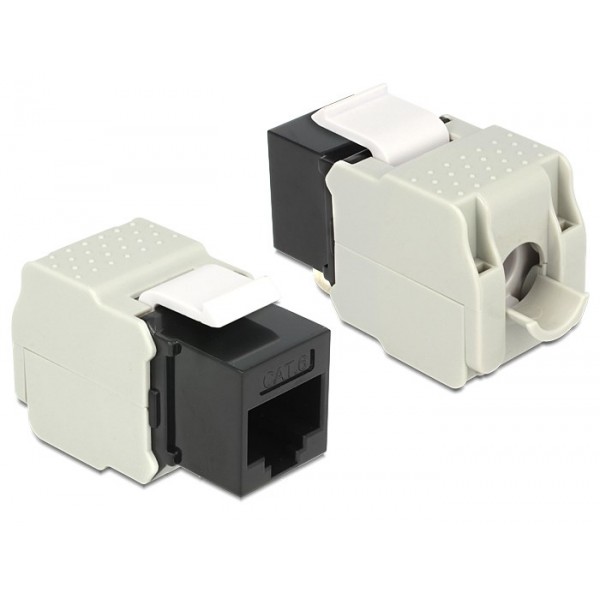 DELOCK Keystone Module RJ45 female, Cat.6 UTP, Black