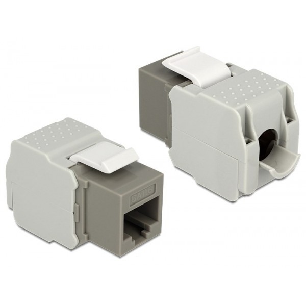 DELOCK Keystone Module RJ45 female, Cat.6 UTP, Gray