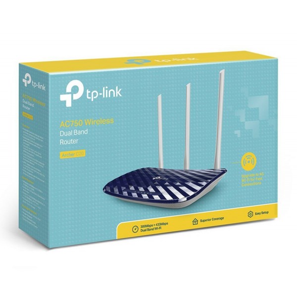 TP-LINK Ασύρματο AC750 Dual Band Router Archer C20, Ver. 4.1