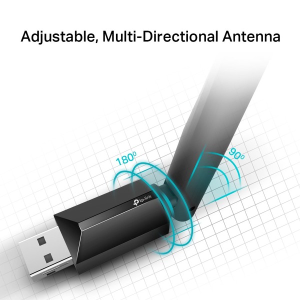 TP-LINK Wireless USB Adapter Archer T2U Plus, 5dBi, Dual Band, Ver. 1.0