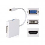 POWERTECH μετατροπέας Mini Display Port (M) σε HDMI 1.4v/DVI/VGA, λευκό