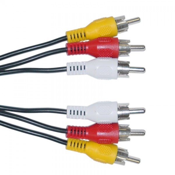 POWERTECH Καλώδιο 3x RCA Male σε 3x RCA Male (red, white, yellow), 1.5m