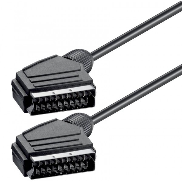 Power Tech Καλώδιο Scart 21pin σε Scart 21pin, 1.4m, Black