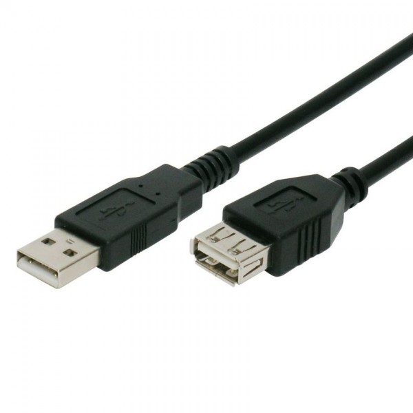 POWERTECH Καλώδιο USB 2.0 σε USB female, 3m, μαύρο