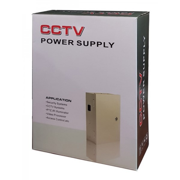 POWERTECH τροφοδοτικό CP1209-10A-B για CCTV-Alarm, DC12V 10A, 9 κανάλια