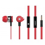 CELEBRAT Earphones με μικρόφωνο D1, on/off, 10mm, 1.2m flat, κόκκινα