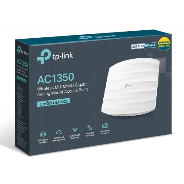 TP-LINK ασύρματο access point EAP225, AC1350, Ceiling Mount, Ver. 3.0