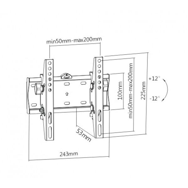 Brateck βάση TV τοίχου, βαρέως τύπου, για LCD-TV 23" - 42", 30kg