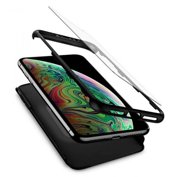 POWERTECH Θήκη Body 360° με Tempered Glass, iPhone 11 Pro Max, κόκκινη