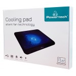 POWERTECH Βάση και ψύξη laptop PT-740 έως 15.6", 125mm fan, LED, μαύρο