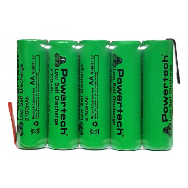 POWERTECH επαναφορτιζόμενη μπαταρία PT-795 2100mAh, AΑ (HR6), 5τμχ