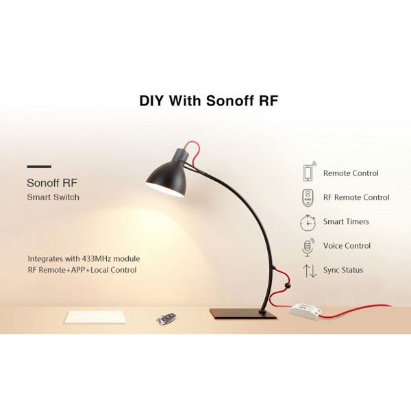 SONOFF Smart Διακόπτης RF2 433MHz, WiFi 2.4GHz, λευκό