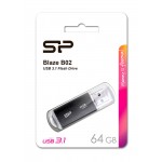 SILICON POWER USB Flash B02, 64GB, USB 3.1 Gen1, μαύρο