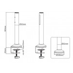 BRATECK 2x βάσεις στήριξης πάνελ SW02-3, SW series, για γραφείο