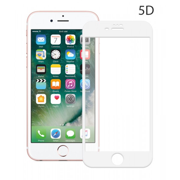 POWERTECH Tempered Glass 5D Full Glue για iPhone 7 Plus, White