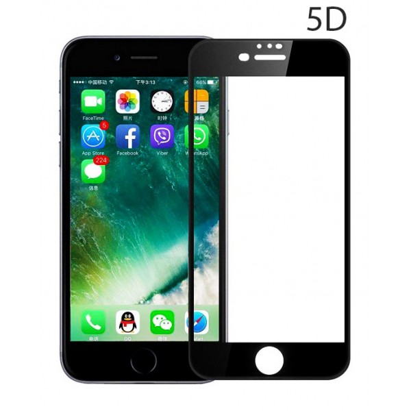 POWERTECH Tempered Glass 5D Full Glue για iPhone 7 Plus, Black