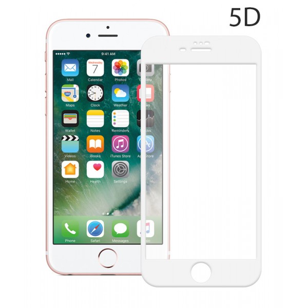 POWERTECH Tempered Glass 5D Full Glue για iPhone 8 Plus, λευκό