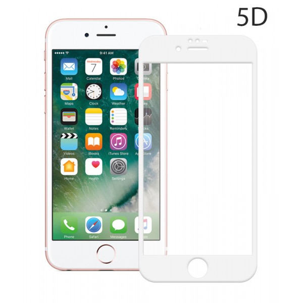 POWERTECH Tempered Glass 5D Full Glue για iPhone 6, White