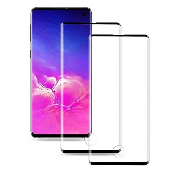 POWERTECH Tempered Glass 3D Half Glue SAMSUNG S10, Black