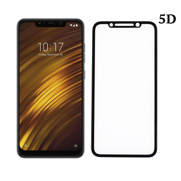 POWERTECH Tempered Glass 5D Full Glue για Pocophone F1 Qualcomm, μαύρο