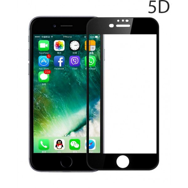 POWERTECH Tempered Glass 5D Full Glue για iPhone 8 Plus, Black