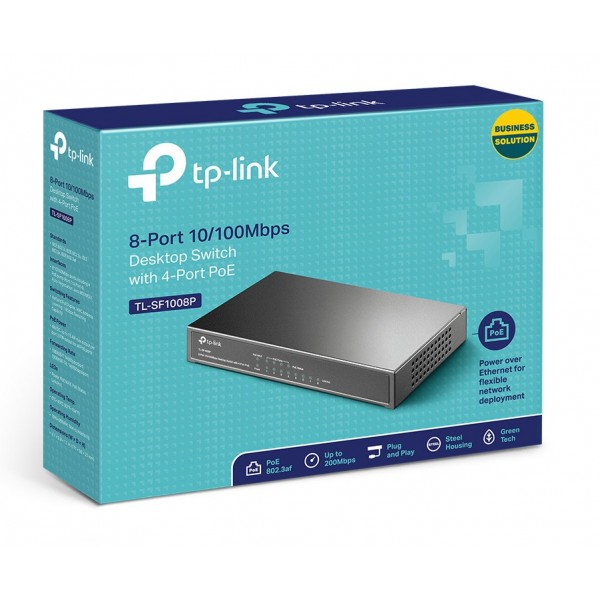 TP-LINK Desktop Switch TL-SF1008P 8 Θυρών, με 4-port POE, Ver. 4.0