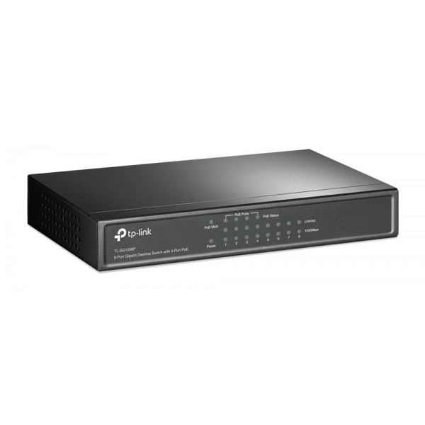 TP-LINK 8-Port Gigabit Desktop Switch TL-SG1008P, 4-Port PoE, Ver. 3.0