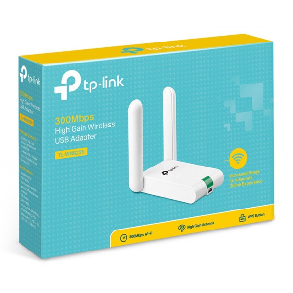 TP-LINK High Gain Wireless USB Adapter TL-WN822N, 300Mbps, Ver. 5.0