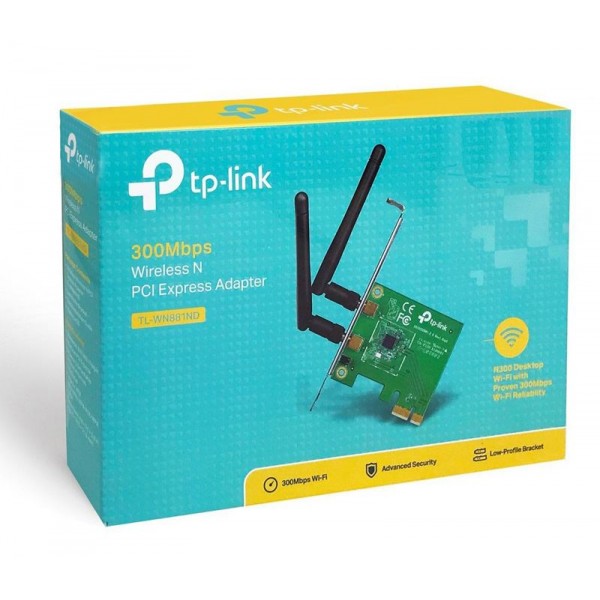 TP-LINK Ασύρματο N PCI Adapter TL-WN881ND, 300Mbps, WPA/WPA2, Ver. 2.0