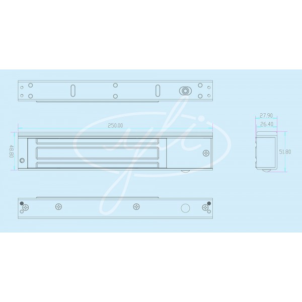 YLI ELECTRONIC Μαγνητική κλειδαριά YM-280N, W/LED, 12/24V, 260mA