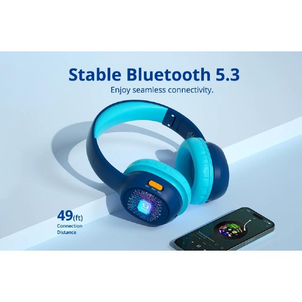 TRONSMART headphones για παιδιά KH02, ασύρματα & ενσύρματα, μπλε