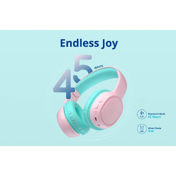 TRONSMART headphones για παιδιά KH02, ασύρματα & ενσύρματα, ροζ