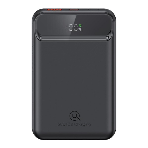 USAMS power bank US-CD214, 2x έξοδοι, wireless, 10000mAh, 20W, μαύρο