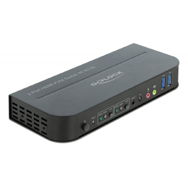 DELOCK HDMI KVM Switch 11481, USB 3.0, Audio, 4K60Hz, μαύρο