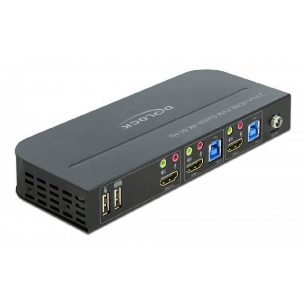 DELOCK HDMI KVM Switch 11481, USB 3.0, Audio, 4K60Hz, μαύρο