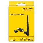 DELOCK USB2.0 WLAN stick με εξωτερική κεραία 12462, DFS+WPS, 2.4GHz+5GHz