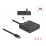 DELOCK USB-C switch 18911, 2 σε 1 bidirectional, 10Gbps, 8K, 100W, μαύρο